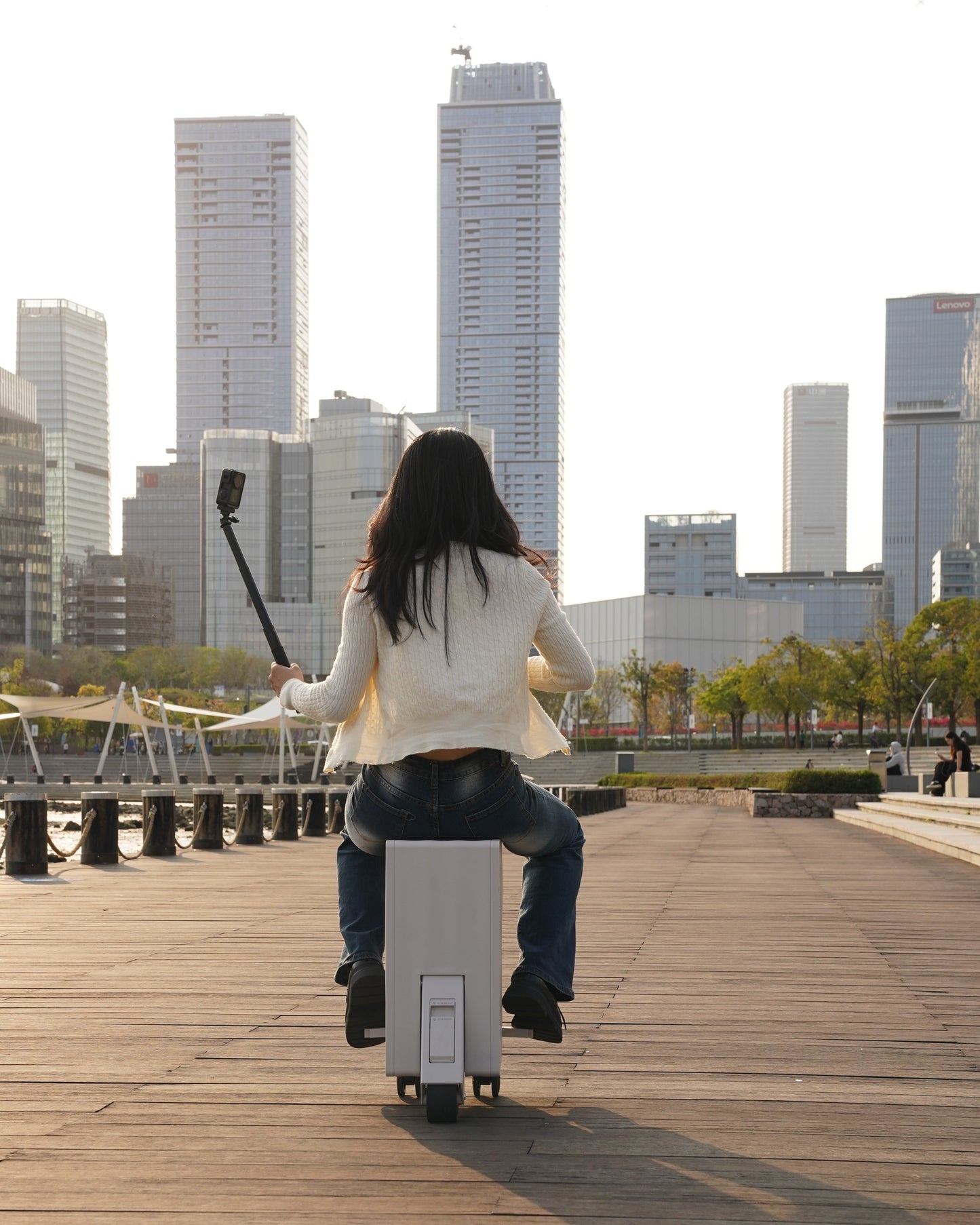 Travilo Electric Rideable Suitcase Smart Travel Luggage Easy Airport Mobility